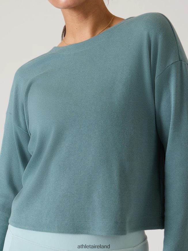 Clothing Athleta Presence Twist Sweatshirt Oxidized Green Women TB826Z449