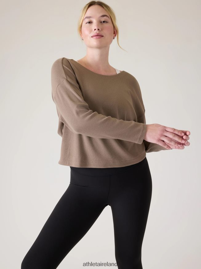 Clothing Athleta Presence Twist Sweatshirt Pyrite Women TB826Z464