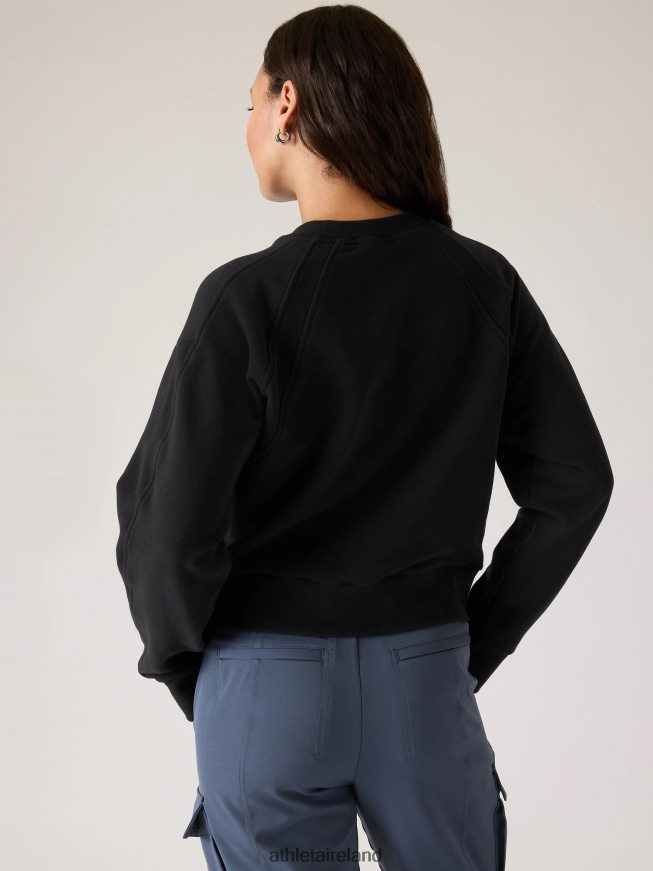 Clothing Athleta Retroplush Revive Crewneck Sweatshirt Black Women TB826Z506