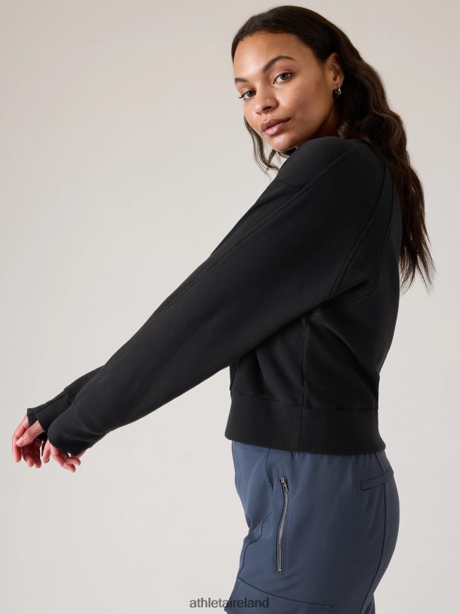 Clothing Athleta Retroplush Revive Crewneck Sweatshirt Black Women TB826Z506