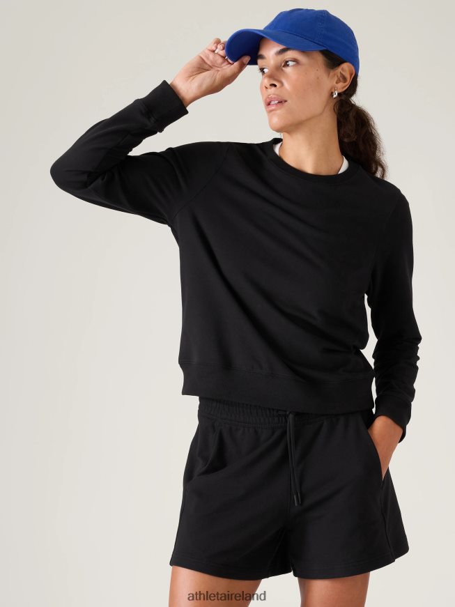 Clothing Athleta Retroterry Crewneck Sweatshirt Black Women TB826Z280