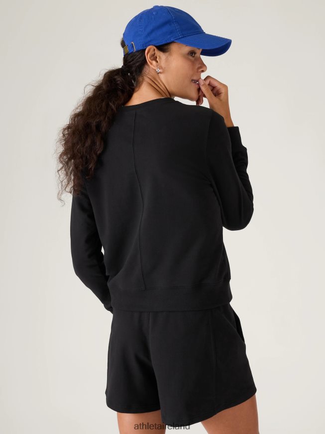 Clothing Athleta Retroterry Crewneck Sweatshirt Black Women TB826Z280