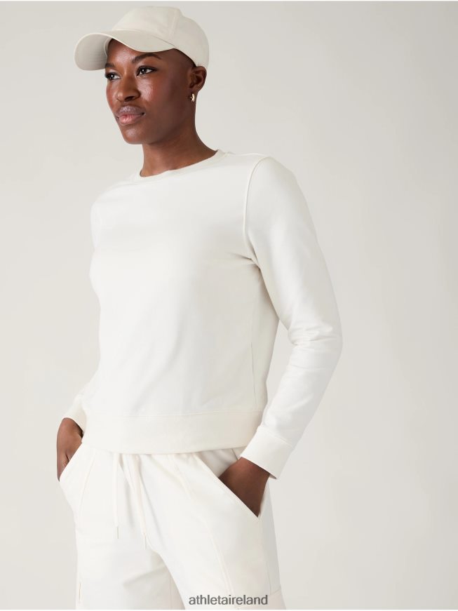 Clothing Athleta Retroterry Crewneck Sweatshirt Magnolia White Women TB826Z515