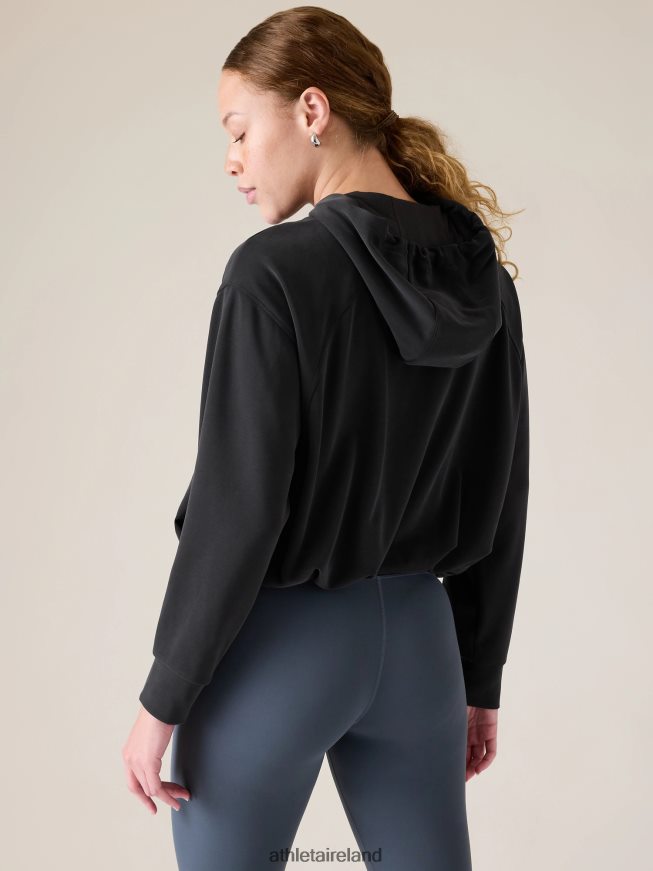 Clothing Athleta Seasoft Bubble Hem Hoodie Black Women TB826Z306