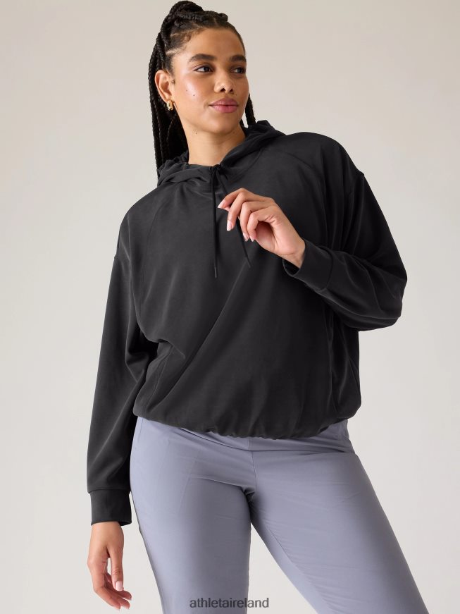 Clothing Athleta Seasoft Bubble Hem Hoodie Black Women TB826Z306