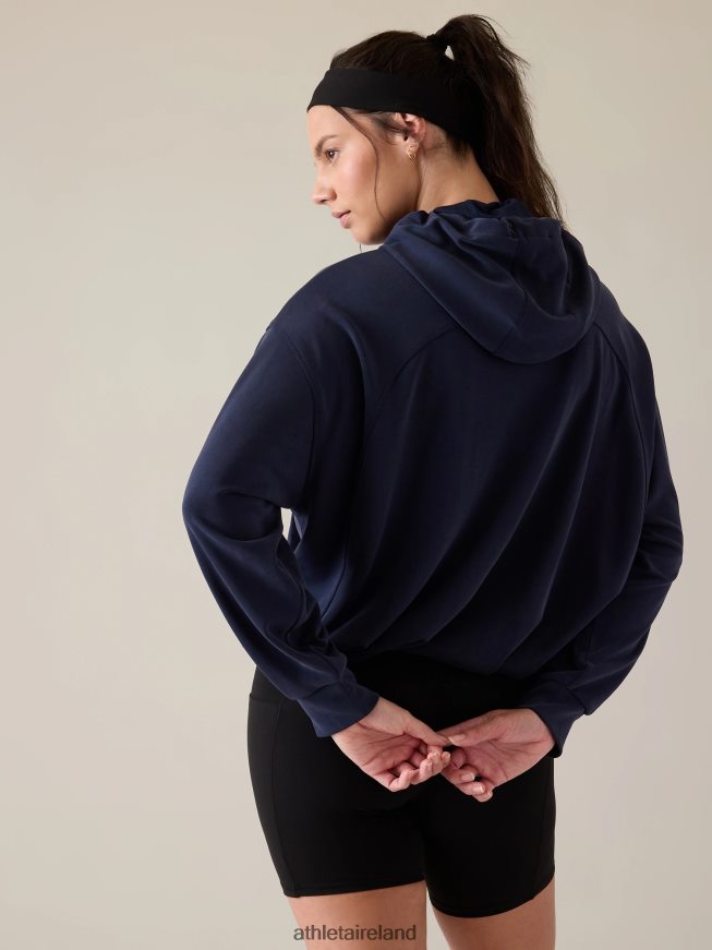 Clothing Athleta Seasoft Bubble Hem Hoodie Navy Women TB826Z288