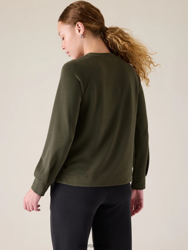 Clothing Athleta Seasoft Crewneck Sweatshirt Aspen Olive Women TB826Z251