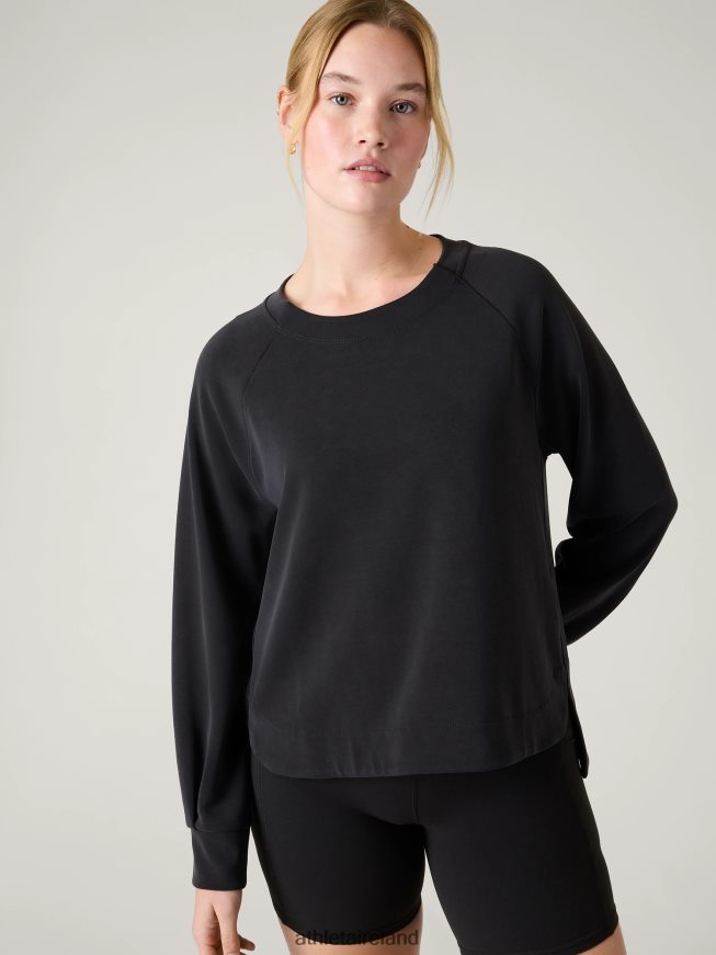 Clothing Athleta Seasoft Crewneck Sweatshirt Black Women TB826Z312