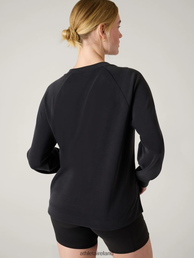 Clothing Athleta Seasoft Crewneck Sweatshirt Black Women TB826Z312