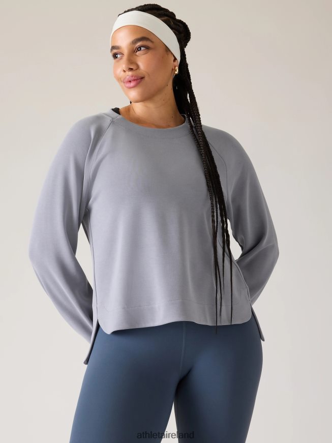 Clothing Athleta Seasoft Crewneck Sweatshirt Coastline Blue Women TB826Z221