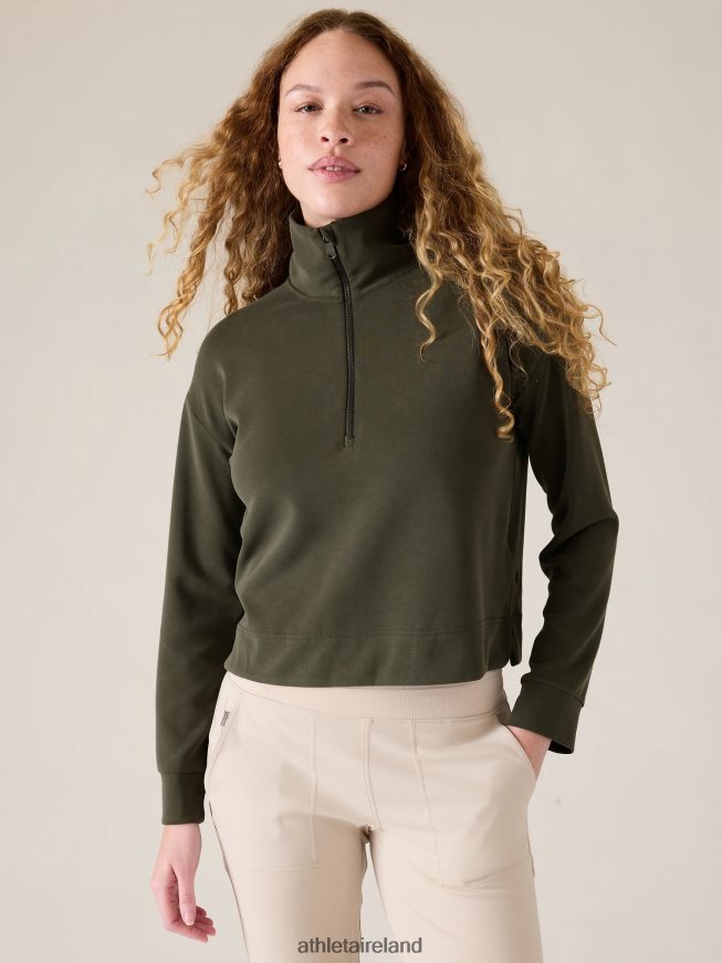 Clothing Athleta Seasoft Quarter Zip Aspen Olive Women TB826Z193