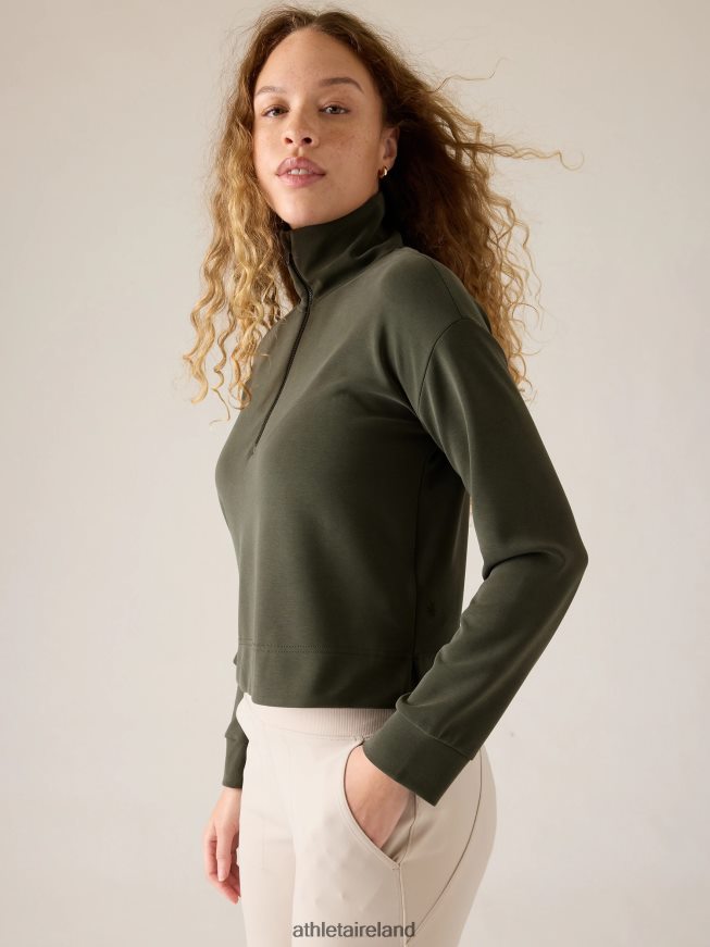 Clothing Athleta Seasoft Quarter Zip Aspen Olive Women TB826Z193