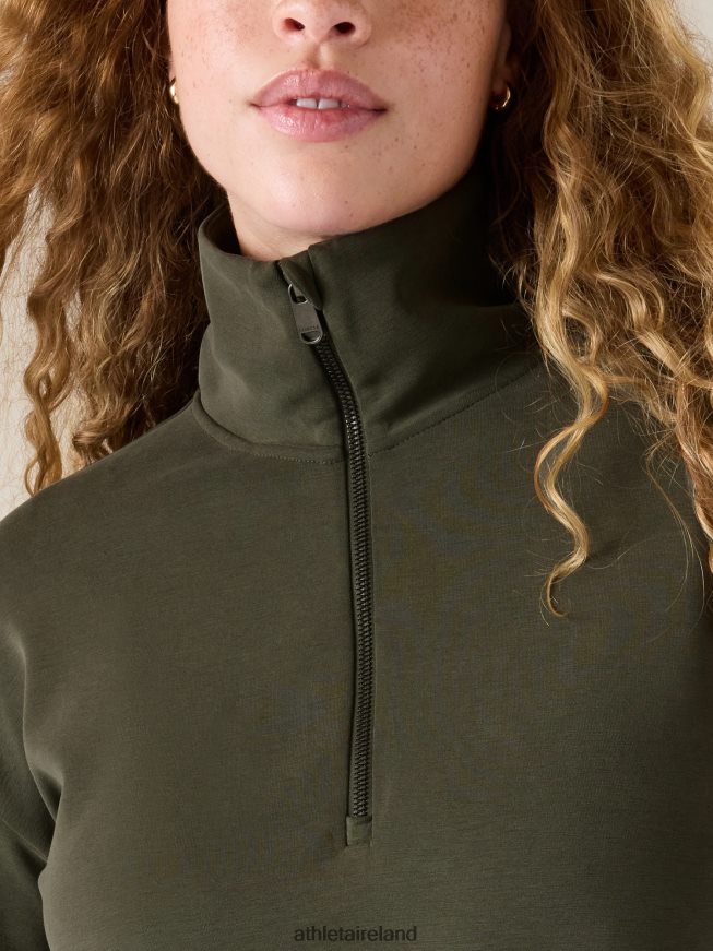 Clothing Athleta Seasoft Quarter Zip Aspen Olive Women TB826Z193