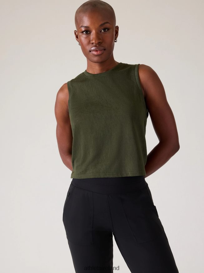 Clothing Athleta Breezy Muscle Tank Aspen Olive Women TB826Z419