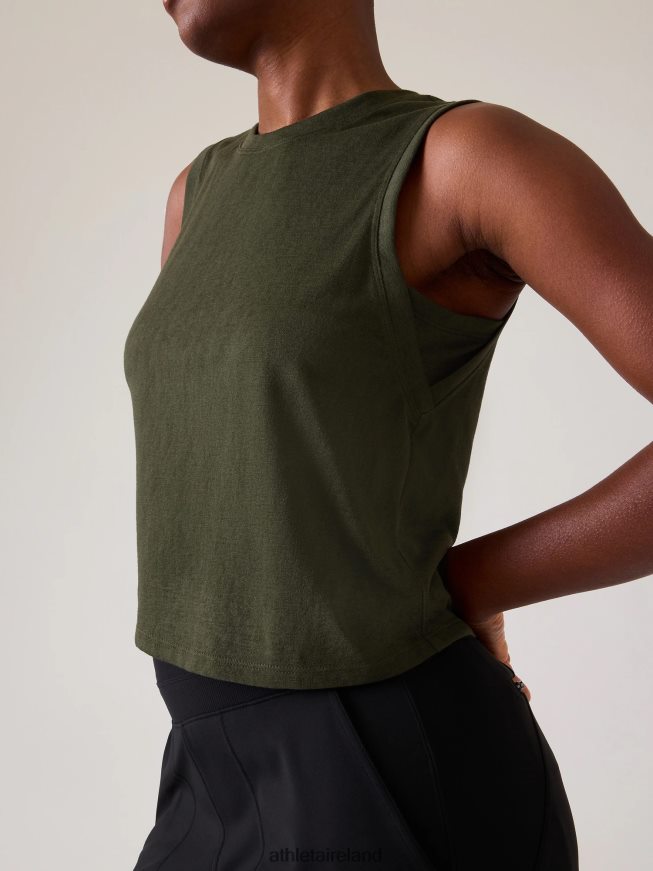 Clothing Athleta Breezy Muscle Tank Aspen Olive Women TB826Z419