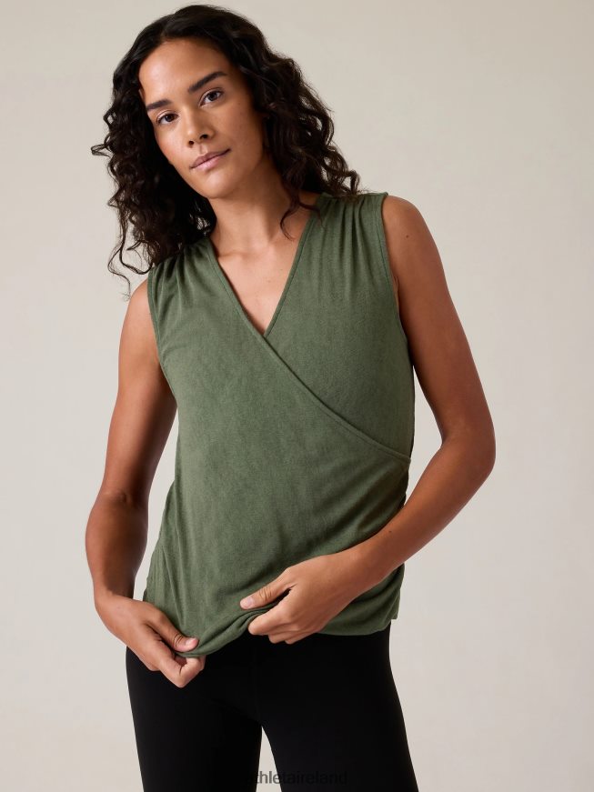 Clothing Athleta Breezy Wrap Tank Deep Fern Women TB826Z441