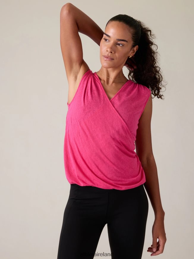 Clothing Athleta Breezy Wrap Tank Tulip Pink Women TB826Z237