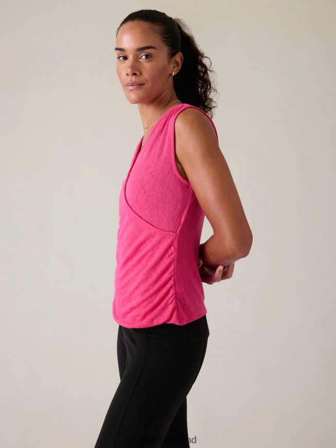 Clothing Athleta Breezy Wrap Tank Tulip Pink Women TB826Z237