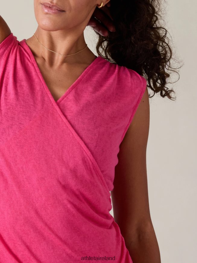 Clothing Athleta Breezy Wrap Tank Tulip Pink Women TB826Z237