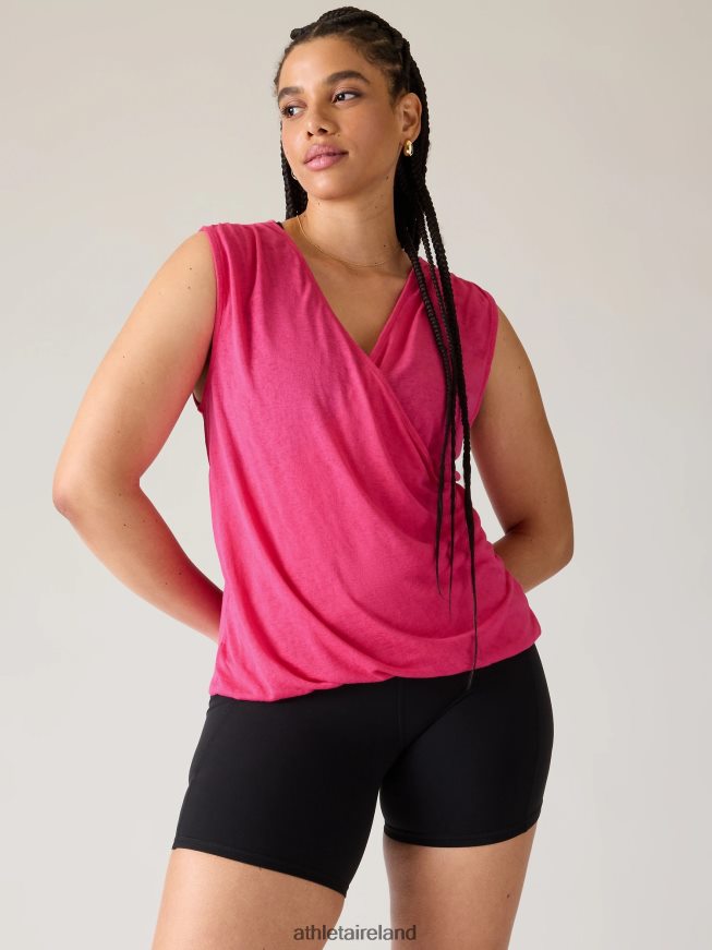 Clothing Athleta Breezy Wrap Tank Tulip Pink Women TB826Z237