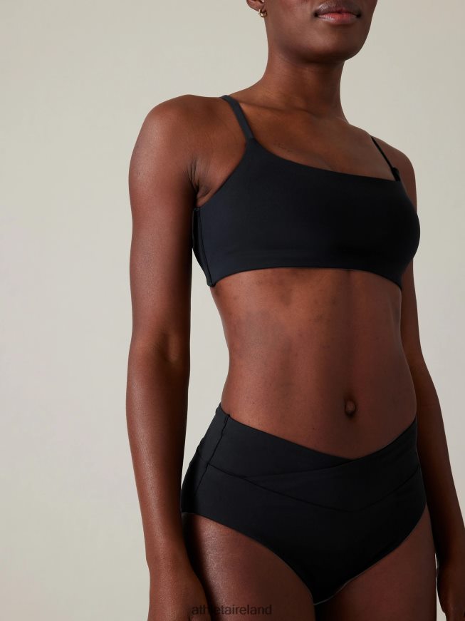 Swimwearwear Athleta High Waist Crossover Bikini Bottom Black Women TB826Z864