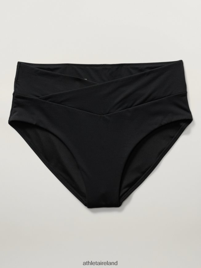 Swimwearwear Athleta High Waist Crossover Bikini Bottom Black Women TB826Z864