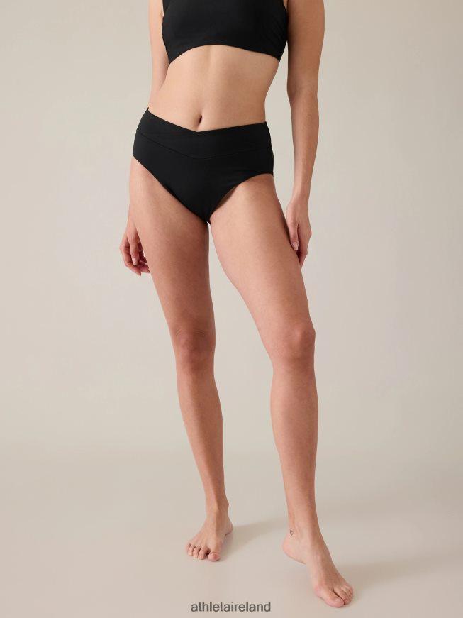 Swimwearwear Athleta High Waist Crossover Bikini Bottom Black Women TB826Z864