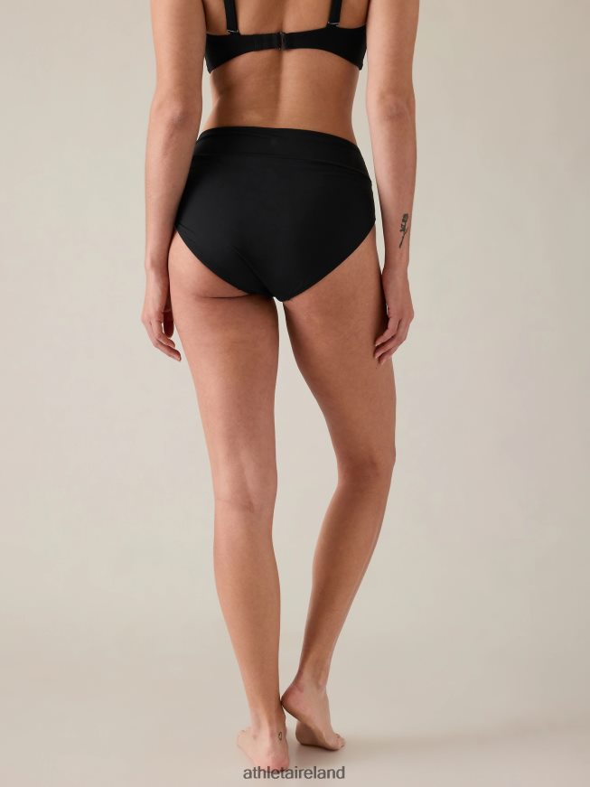 Swimwearwear Athleta High Waist Crossover Bikini Bottom Black Women TB826Z864