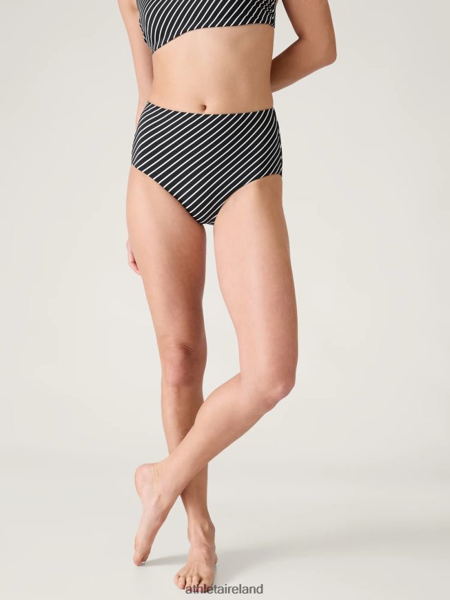 Swimwearwear Athleta High Waist Swim Bottom Black Stripe Women TB826Z884