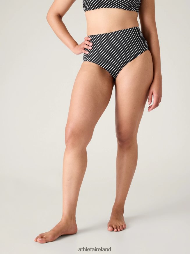 Swimwearwear Athleta High Waist Swim Bottom Black Stripe Women TB826Z884