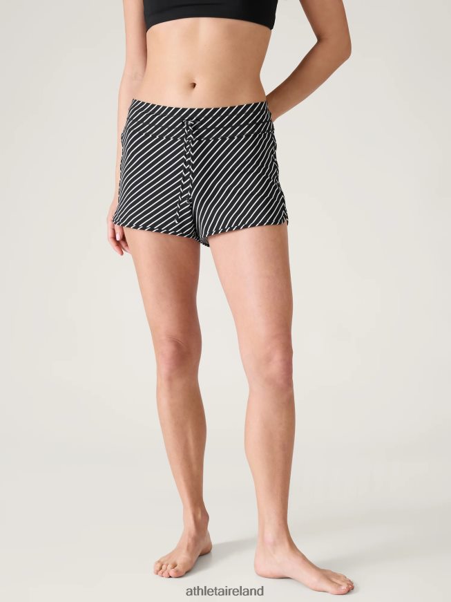 Swimwearwear Athleta Surge Swim Short Black Stripe Women TB826Z797