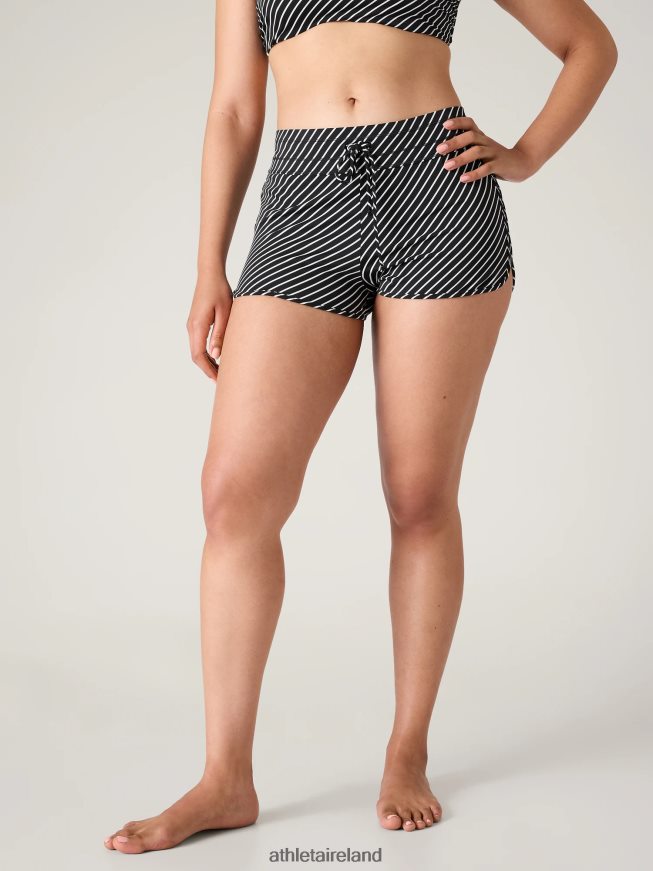 Swimwearwear Athleta Surge Swim Short Black Stripe Women TB826Z797