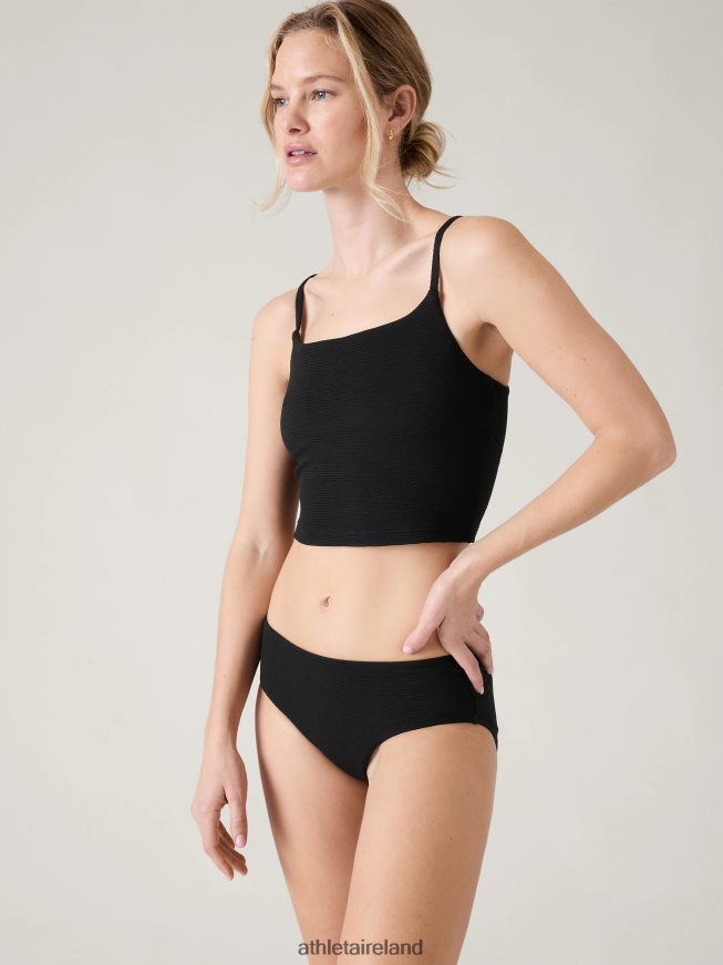 Swimwearwear Athleta Scoop Crop Tankini A-C Black Pique Women TB826Z926