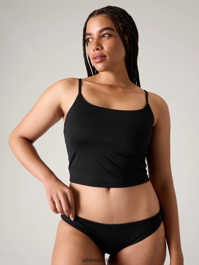 Swimwearwear Athleta Scoop Crop Tankini A-C Black Women TB826Z938